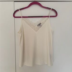 H&M Cream Lace Detail Camisole Size Small Flowy